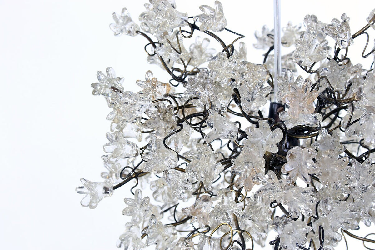 Clear Pendant Light, light fixture with Transparent flowers Pendant Lighting ,bedside lamp.