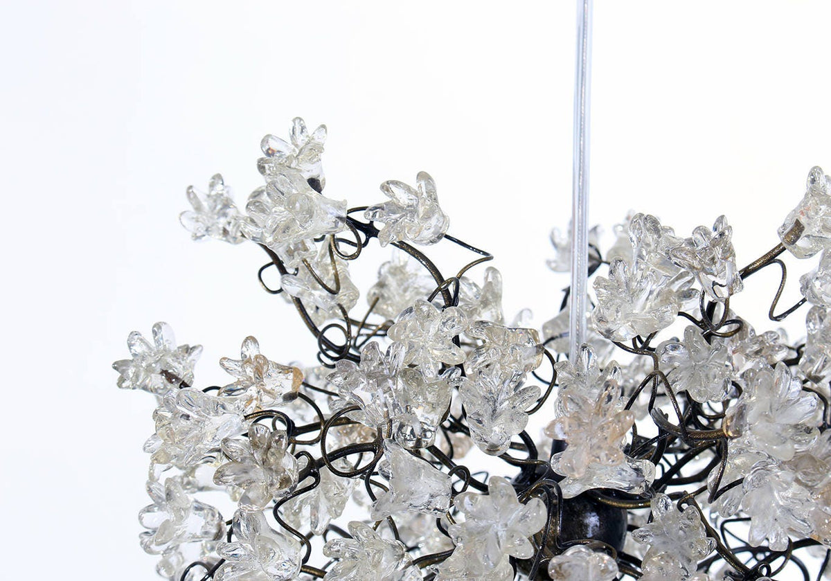 Clear Pendant Light, light fixture with Transparent flowers Pendant Lighting ,bedside lamp.