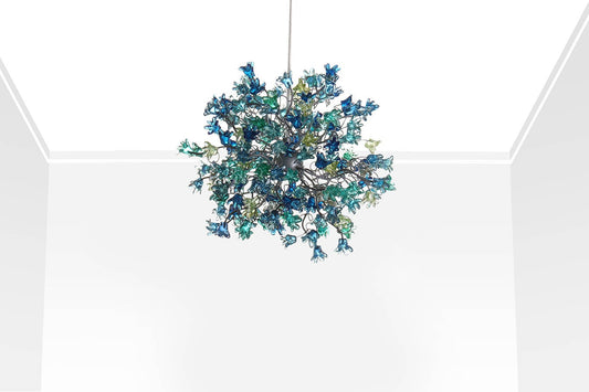Hand made Hanging pendant Lighting with sea color flowers