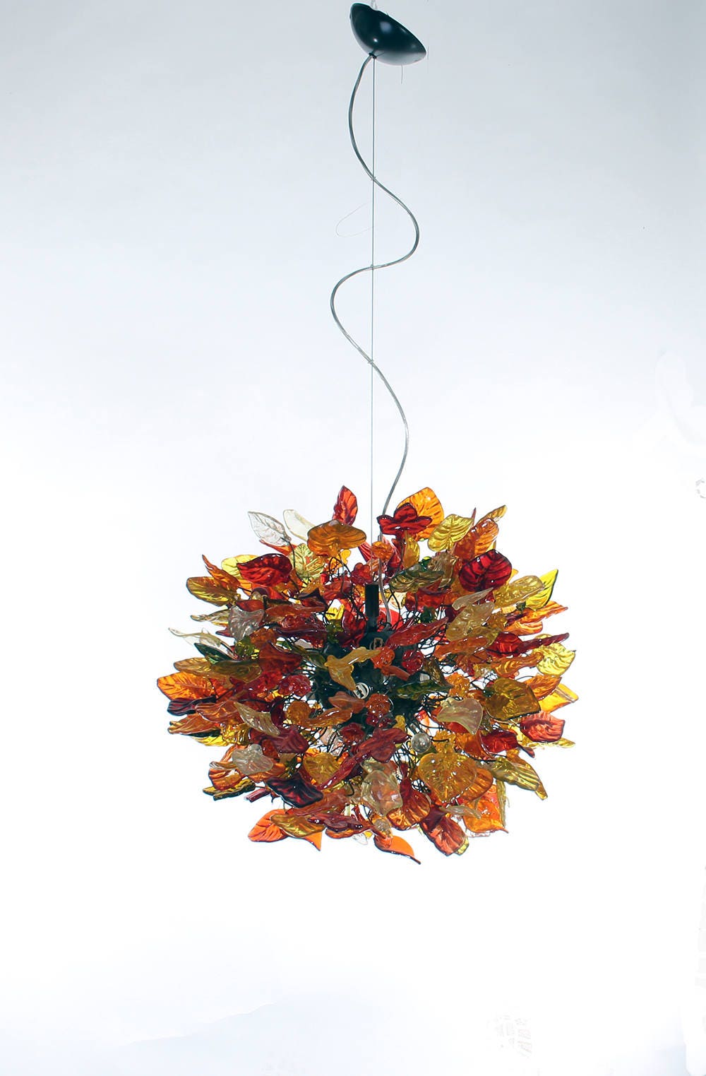 Hanging chandeliers with warm color leaves and flowers, lamp for Dining Room or living room