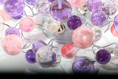 Flush mount Ceiling light, Ceiling mount light with purple and pink bubbles for children room, hall entrance or room.purple color lighting