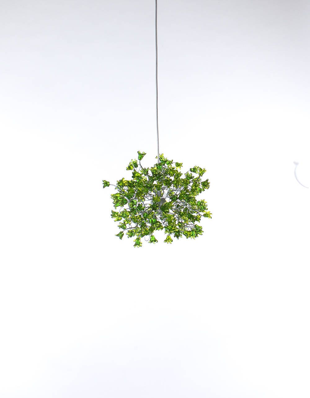 Green Pendant Light, Hanging pendant lighting with Green jumping flowers