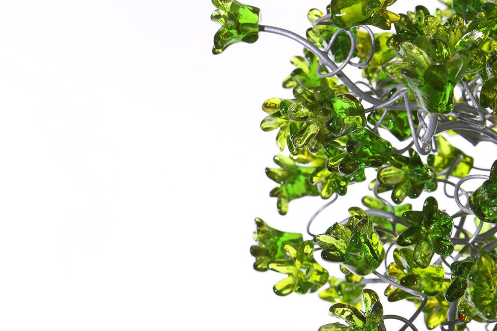Green Pendant Light, Hanging pendant lighting with Green jumping flowers
