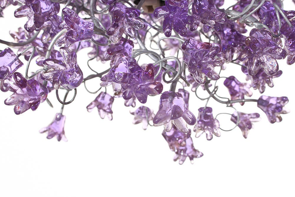 Hanging Pendant light with Violet jumping flowers for hall, bedroom,a unique pendant light