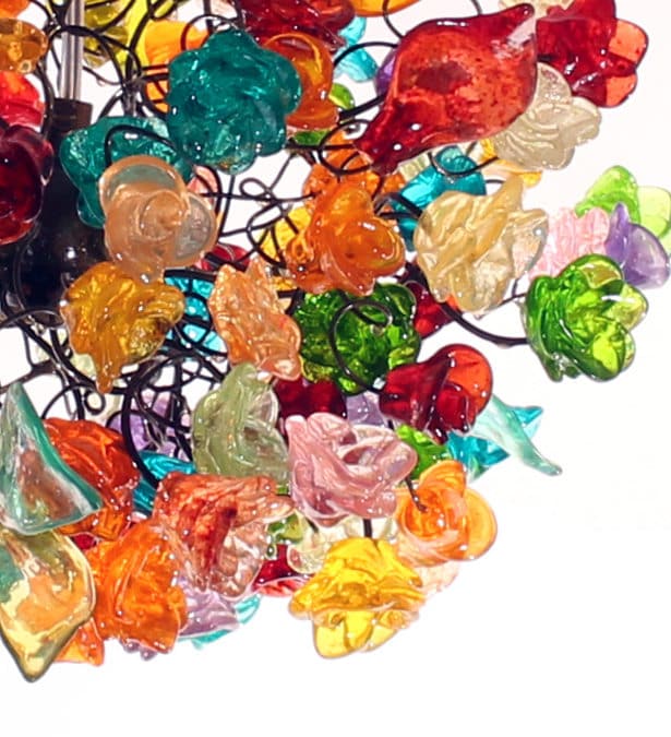 Hanging Pendant lighting with Colorful roses flowers for children room, or as a bedside light.
