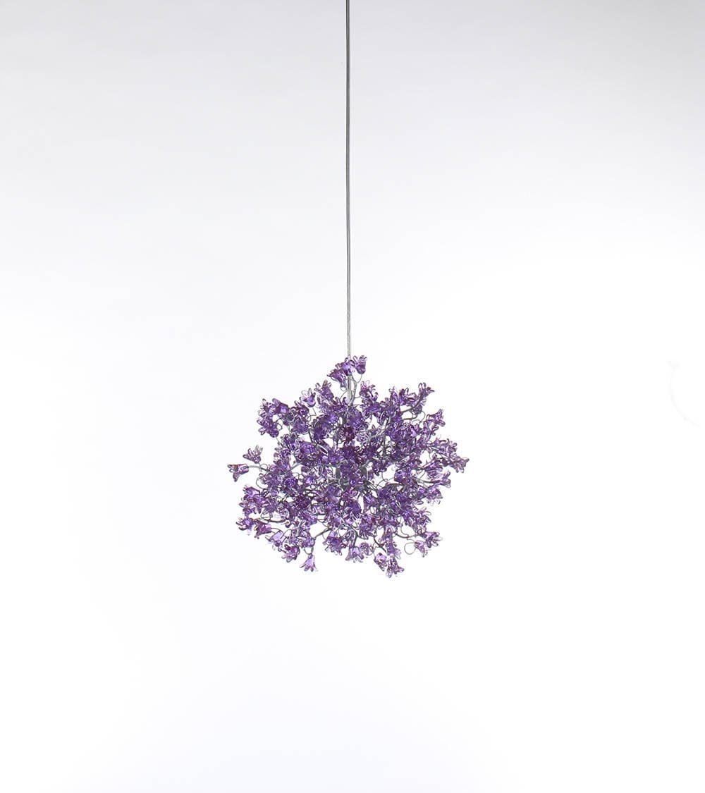 Hanging Pendant light with Violet jumping flowers for hall, bedroom,a unique pendant light