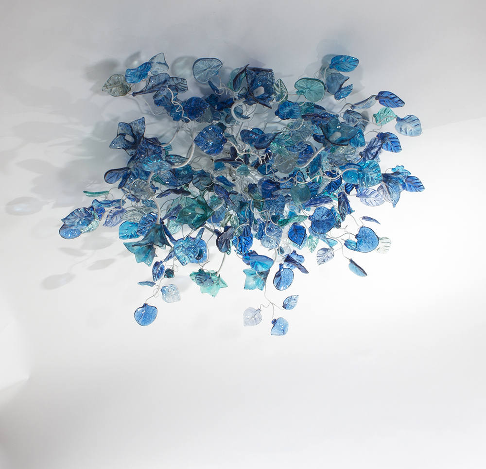 Large Flush Mount Ceiling Light, blue ceiling light, unique ceiling mount light for kitchen, living room or table Dining.