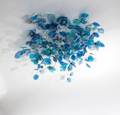 Large Flush Mount Ceiling Light, blue ceiling light, unique ceiling mount light for kitchen, living room or table Dining.