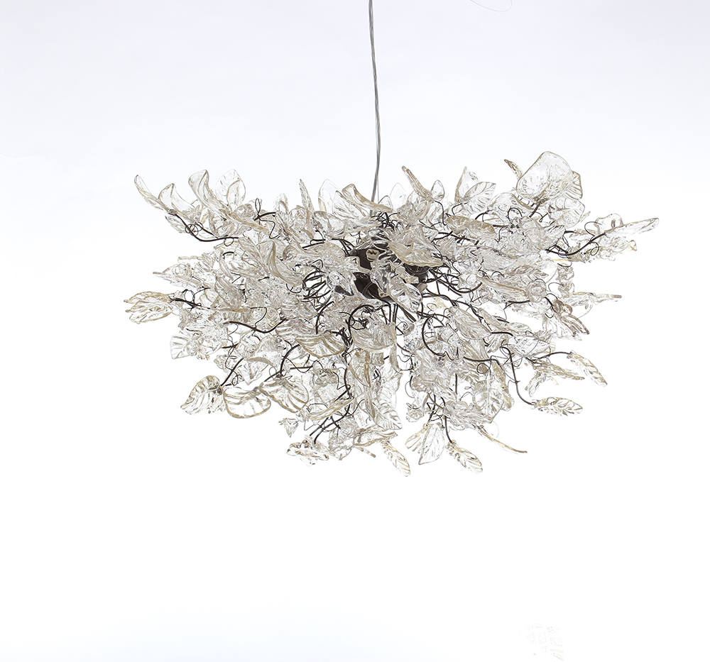 Clear Resin Flower Chandelier: Elegant Dining Room Lighting