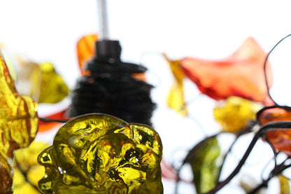 Ceiling pendant light with warm color flowers and leaves for living rooms, Kitchen island, bedroom.
