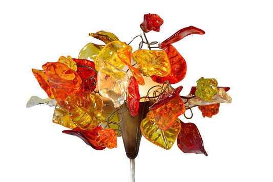 Floral Plug In Wall Sconce: Resin Flower Bouquet, Warm Color Lighting