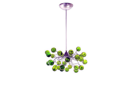 Green Ceiling light, pendant light with Green transparent bubbles, for girls or boy bedroom .