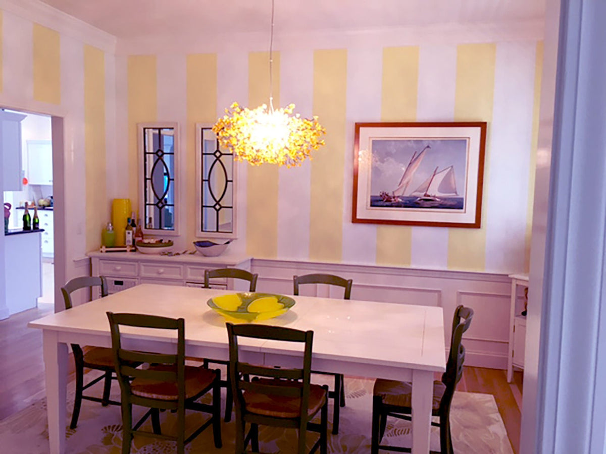 Chandelier with yellow flowers for Dining Room, living room