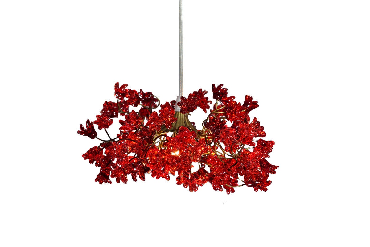 Ceiling lighting, kitchen island light with Red color jumping flowers