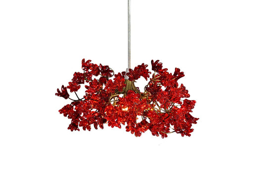 Ceiling lighting, kitchen island light with Red color jumping flowers