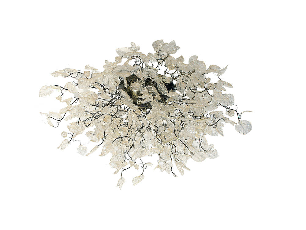 Flush Mount Lighting with transparent clear flowers, wild looking ceiling mount for kitchen, living room.