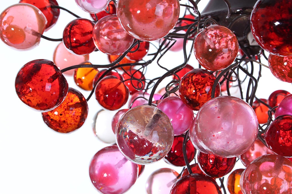 Bubbles light fixtures, red and pink bubbles hanging lamp for children room or dining room.