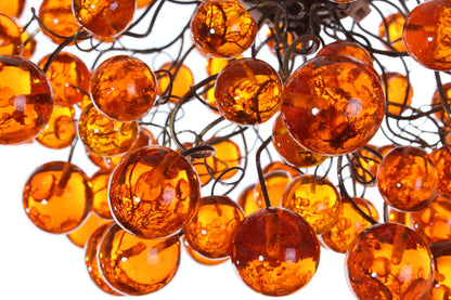 Orange Ceiling Light, elegant and unique chandelier with different size of bubbles for children room or dining room.