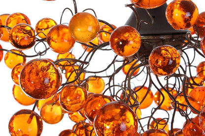 Orange Ceiling Light, elegant and unique chandelier with different size of bubbles for children room or dining room.