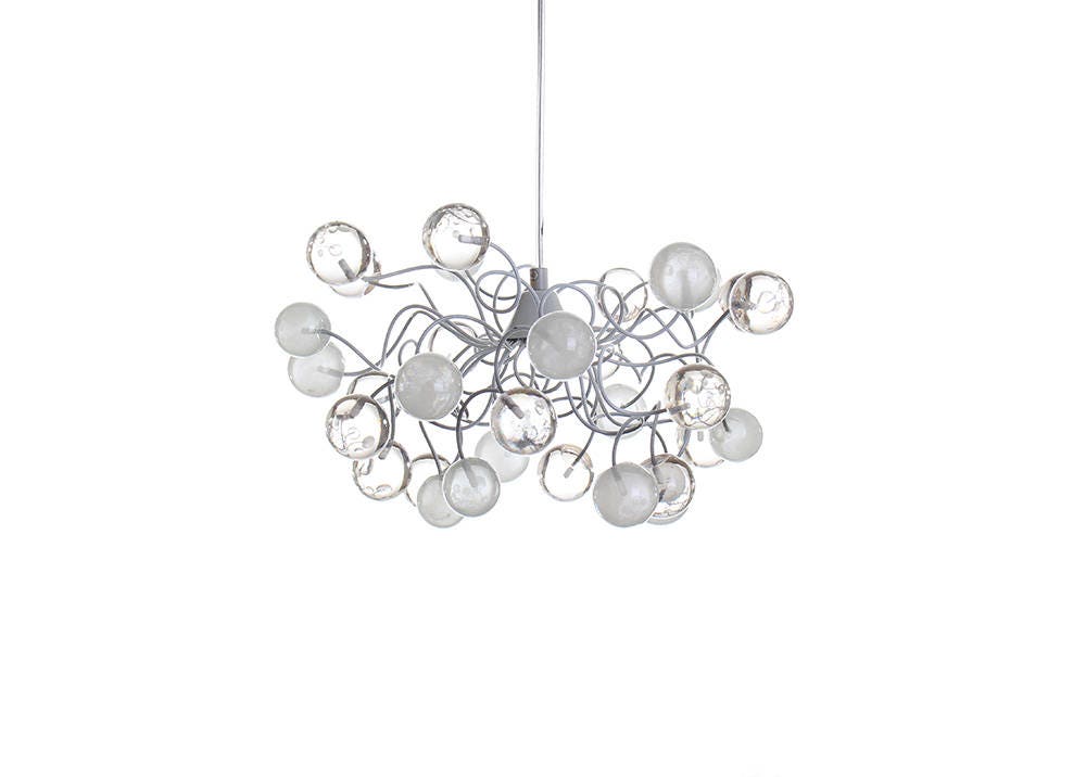 Ceiling Pendant light, island lighting with bubbles white and clear transparent bubbles