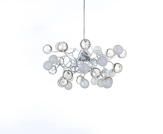 Ceiling Pendant light with white and clear transparent bubbles for girls or boy bedroom .