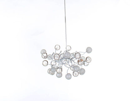 Ceiling Pendant light with white and clear transparent bubbles for girls or boy bedroom .
