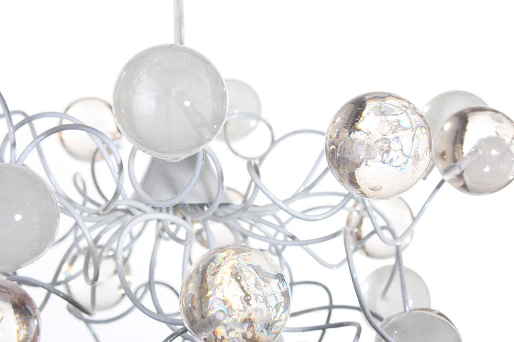 Ceiling Pendant light with white and clear transparent bubbles for girls or boy bedroom .