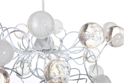Ceiling Pendant light with white and clear transparent bubbles for girls or boy bedroom .