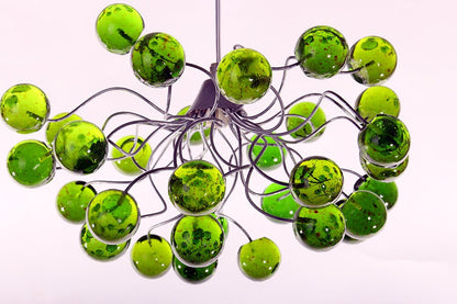 Green Ceiling light, pendant light with Green transparent bubbles, for girls or boy bedroom .