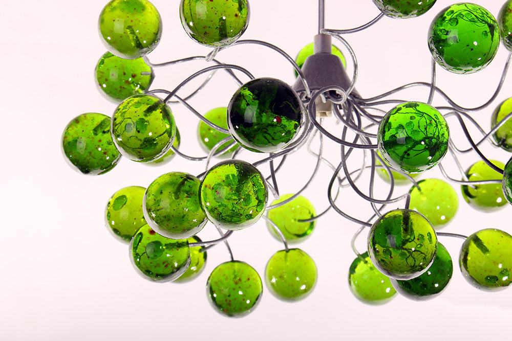 Green Ceiling light, pendant light with Green transparent bubbles, for girls or boy bedroom .