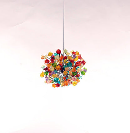 Hanging Pendant lighting with Colorful roses flowers for children room, or as a bedside light.