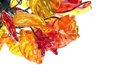 Floral Resin Pendant Lighting: Modern Warm Color Chandelier