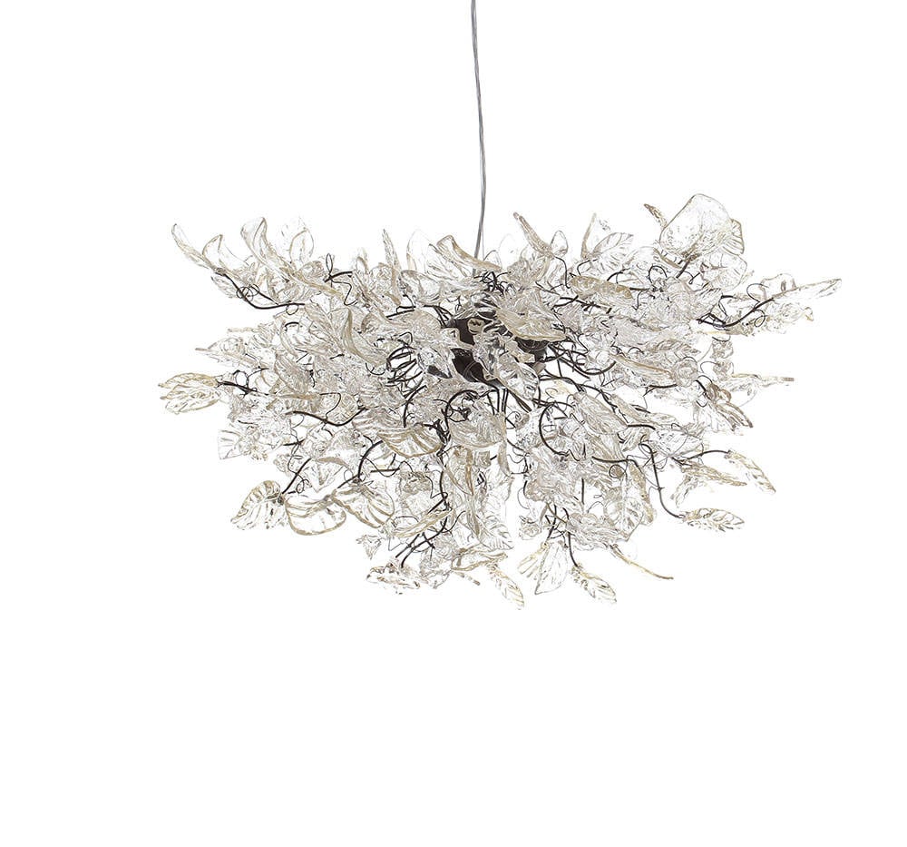 Clear Resin Flower Chandelier: Elegant Dining Room Lighting