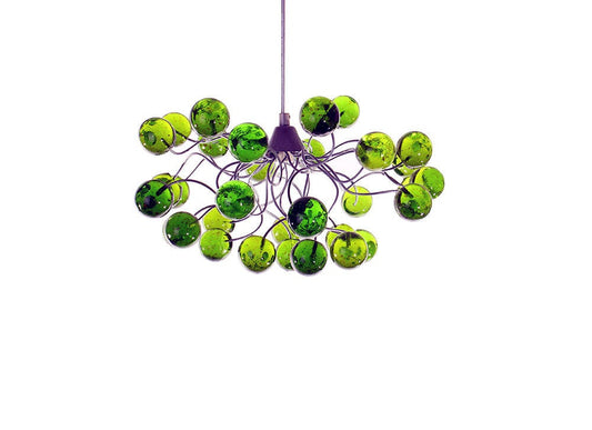 Green Ceiling light, pendant light with Green transparent bubbles, for girls or boy bedroom .