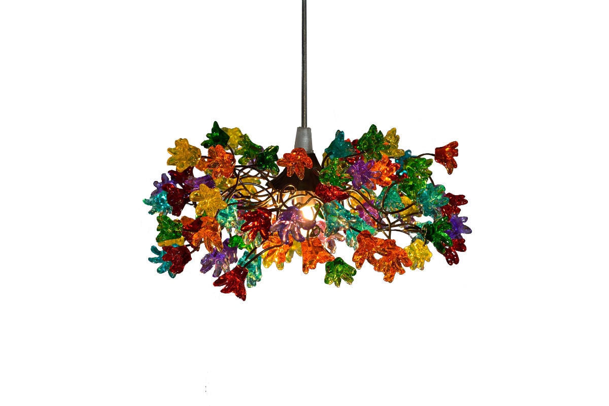 Multicolored Jumping Resin Flower Pendant Light: Kitchen Island Hallway Bathroom