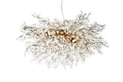 Modern Ceiling Light Fixture with Clear flowers Hanging chandeliers for Dining Room