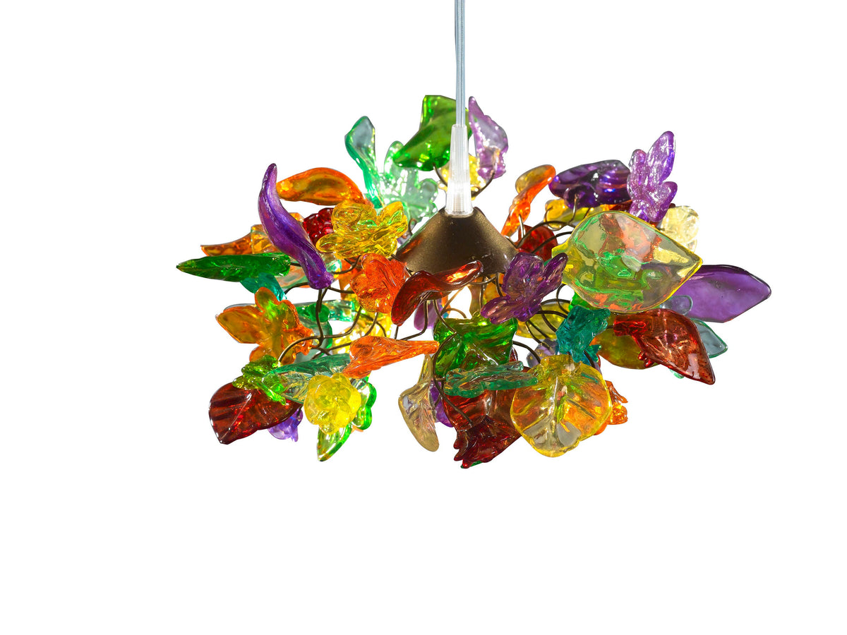 Pandent light Multicolored leaves and flowers Chandelier for kids room, living room, bedroom