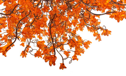 Orange Dining Room Lighting, Hanging Chandeliers with Orange jumping flowers