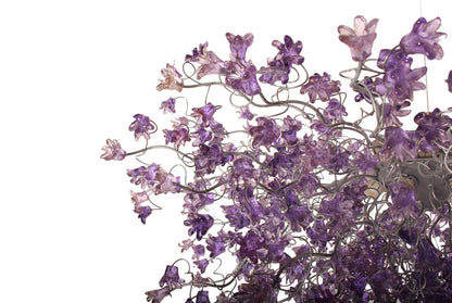 Dining Room Lighting, Modern Hanging Chandeliers with Purple jumping flowers.
