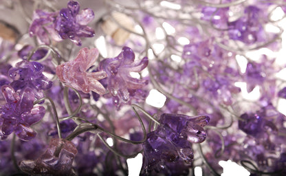 Dining Room Lighting, Modern Hanging Chandeliers with Purple jumping flowers.