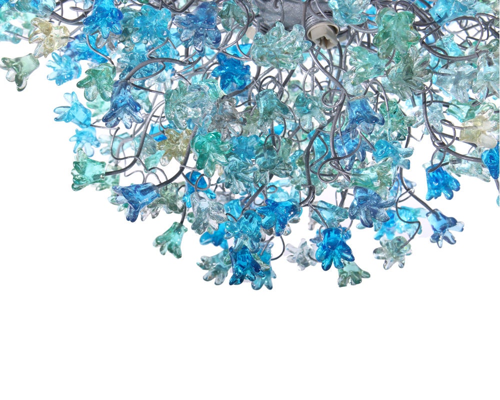Flowers Ceiling lamp, hanging lighting with sea color jumping flowers for living room, Dining Room light.