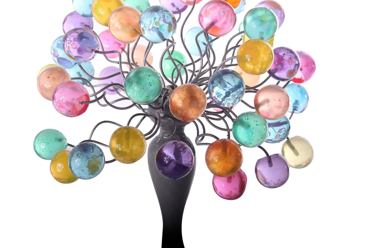 Modern bedside Lamp with pastel color bubbles.