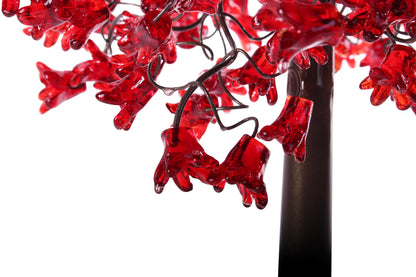 Red Table lamp, bedside lamp with Red jumping flowers and metal wires, romantic and special desk lamp for her- valentine day
