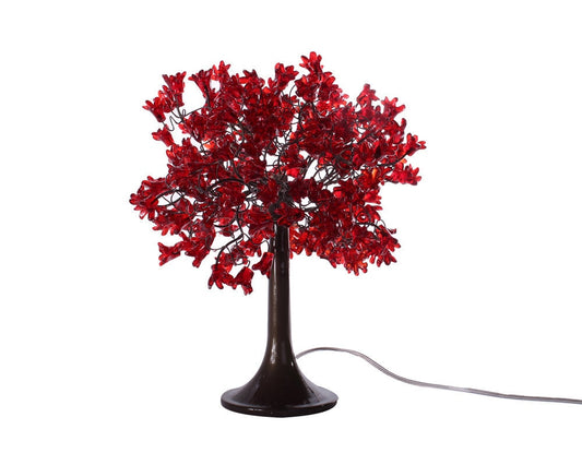 Red Table lamp, bedside lamp with Red jumping flowers and metal wires, romantic and special desk lamp for her- valentine day