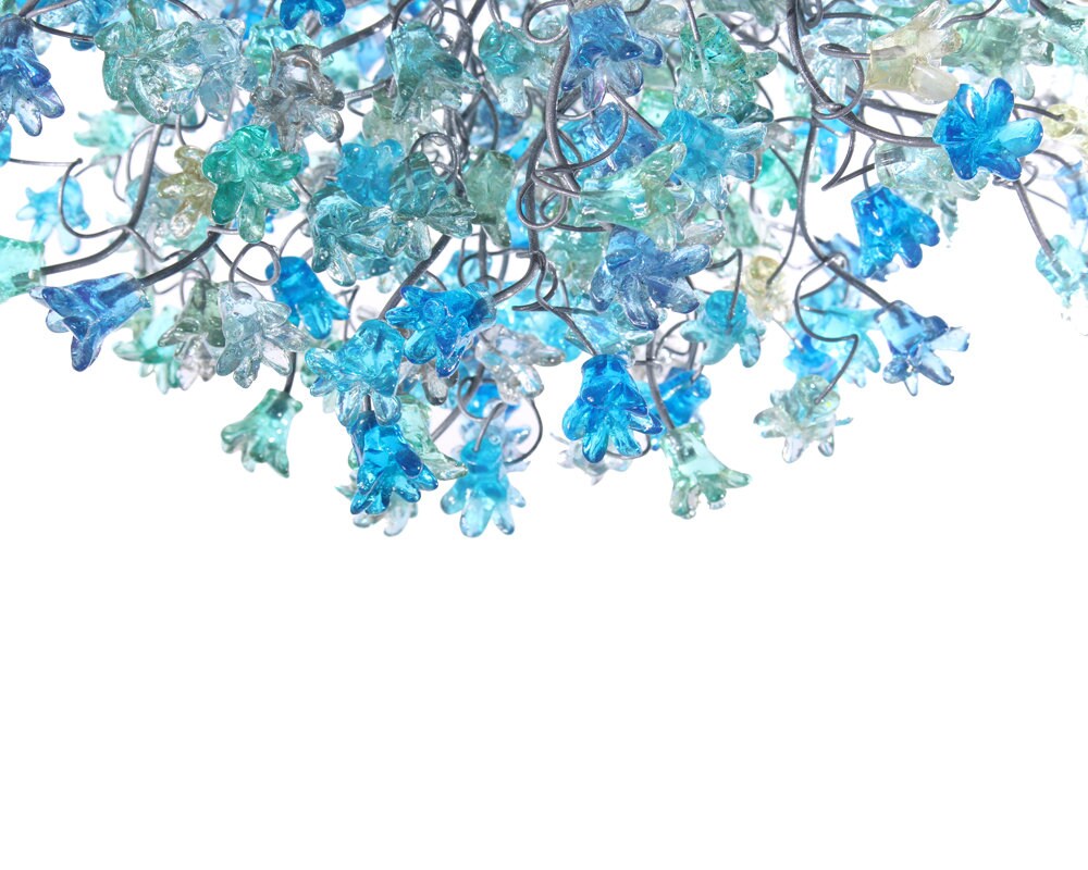 Flowers Ceiling lamp, hanging lighting with sea color jumping flowers for living room, Dining Room light.