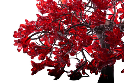 Red Table lamp, bedside lamp with Red jumping flowers and metal wires, romantic and special desk lamp for her- valentine day