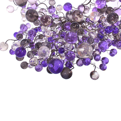 Hanging Chandeliers with purple, gray and clear bubbles lighting for Dining Room