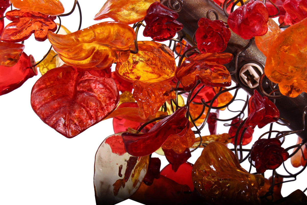 Cloud Shape Resin Chandelier: Warm Flower and Leaf Ceiling Light Fixture