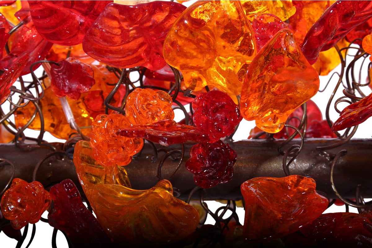 Cloud Shape Resin Chandelier: Warm Flower and Leaf Ceiling Light Fixture