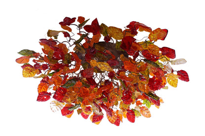 30" Large Flush Mount Light: Warm Floral Resin Flowers Leaves Bronze G9 LED